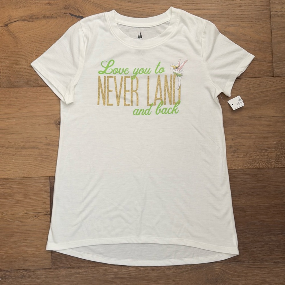 Disney Resort Tee Shirt I Love You To Neverland and Back Peter Pan BNWT